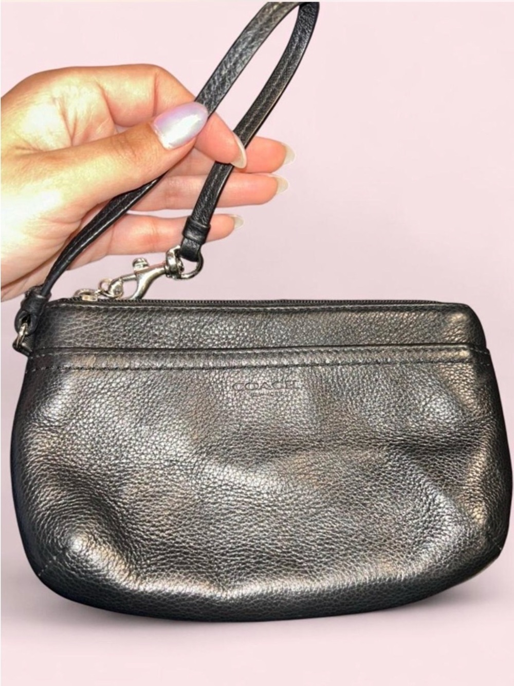 Y2K Coach Black Leather Mini Bag  🖤 Wristlet Going Out Clutch